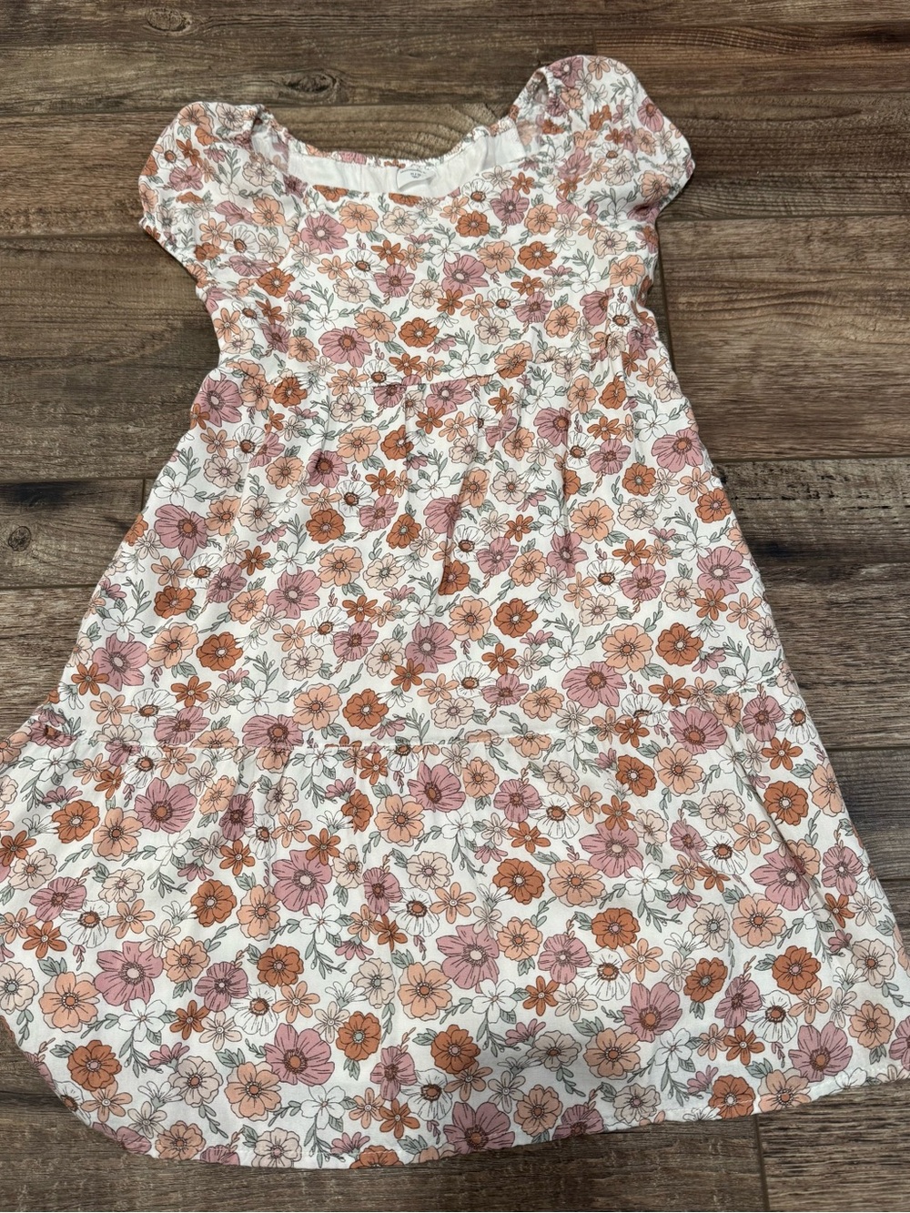 abercrombie kids Peach & Blush Floral Tiered Dress